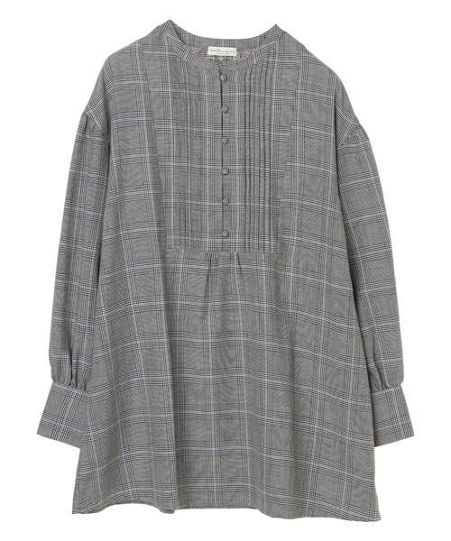 earth music&ecology（アースミュージックアンドエコロジー）の「フロントボタンピンタックチュニック＊（シャツ/ブラウス・レディース・アイボリー/ダークオレンジ/チェック・FREE）」の18枚目の写真