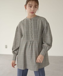 earth music&ecology | フロントボタンピンタックチュニック＊(シャツ/ブラウス)