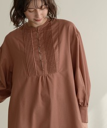 フロントボタンピンタックチュニック*