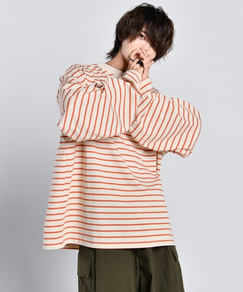 ADRER(アドラー)の「【23AW】extra quality wide sleeve long-T / エクストラクオリティワイドスリーブロンT(Tシャツ/カットソー・メンズ・ブラック/サックスブルー/グレー/ホワイト/ライトグレー/パープル/イエロー/ブラック系その他/ベージュ/ホワイト×ブラック/ブラウン/オレンジ/ベージュ系その他/ブルー/ワイン/テラコッタ/ピンク/ダークブラウン/グリーン・SMALL/MEDIUM/LARGE/X-SMALL)」の22枚目の写真
