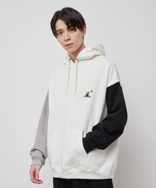 JUNRED（ジュンレッド）の「KUMAバイカラーパーカー（パーカー・メンズ・ブルー/キナリ・M/LL/L）」の18枚目の写真