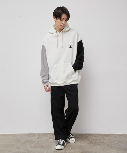 JUNRED（ジュンレッド）の「KUMAバイカラーパーカー（パーカー・メンズ・ブルー/キナリ・M/LL/L）」の16枚目の写真