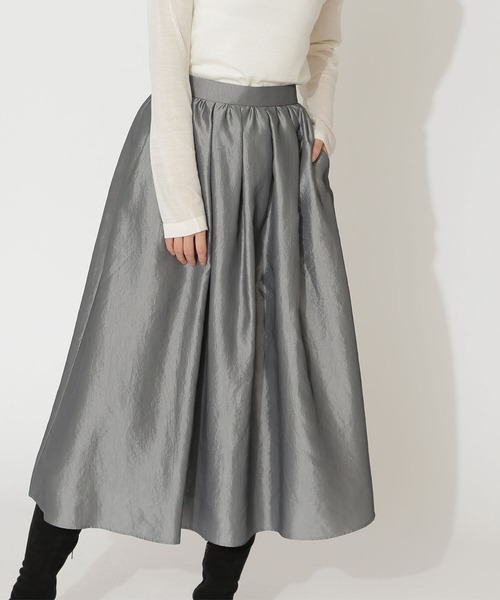 NATURAL BEAUTY BASIC(ナチュラルビューティーベーシック)の「シャンブレータフタスカート(スカート・レディース・ブラウン/グレー/イエロー・MEDIUM/SMALL)」の5枚目の写真