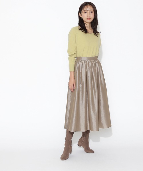 NATURAL BEAUTY BASIC(ナチュラルビューティーベーシック)の「シャンブレータフタスカート(スカート・レディース・ブラウン/グレー/イエロー・MEDIUM/SMALL)」の10枚目の写真