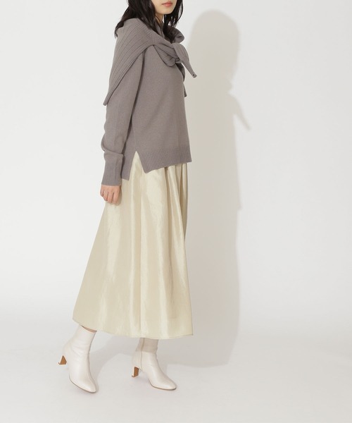 NATURAL BEAUTY BASIC(ナチュラルビューティーベーシック)の「シャンブレータフタスカート(スカート・レディース・ブラウン/グレー/イエロー・MEDIUM/SMALL)」の8枚目の写真