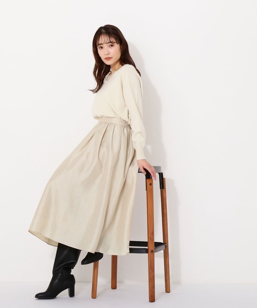 NATURAL BEAUTY BASIC(ナチュラルビューティーベーシック)の「シャンブレータフタスカート(スカート・レディース・ブラウン/グレー/イエロー・MEDIUM/SMALL)」の21枚目の写真