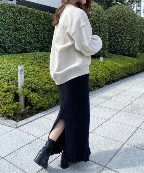 one after another NICE CLAUP（ワンアフターアナザーナイスクラップ）の「ビックシルエットロゴ刺繍スウェット（スウェット・レディース・オートミール/オフホワイト/グレー/スミクロ/モカ/ピンク・FREE）」の22枚目の写真