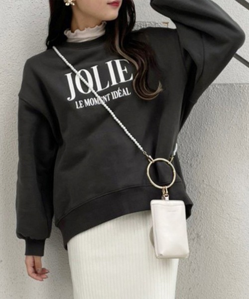 one after another NICE CLAUP（ワンアフターアナザーナイスクラップ）の「ビックシルエットロゴ刺繍スウェット（スウェット・レディース・オートミール/オフホワイト/グレー/スミクロ/モカ/ピンク・FREE）」の11枚目の写真