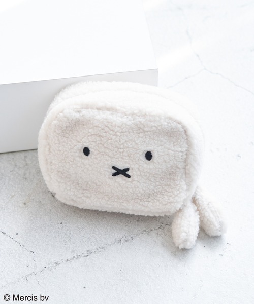 Miffy（ ミッフィー）の「【miffy×ROPE' PICNIC】もこもこボアスクエアポーチ（ポーチ・レディース・ブラック/キナリ・FREE）」の2枚目の写真