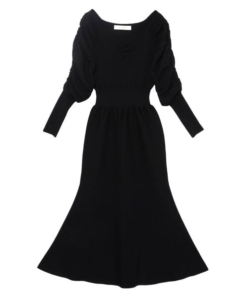 LAGUNAMOON（ラグナムーン）の「シャーリングスリーブマーメイドラインニットワンピース（ワンピース・レディース・アイボリー/ブラック/ミント・SMALL/MEDIUM）」の21枚目の写真