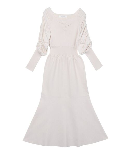 LAGUNAMOON（ラグナムーン）の「シャーリングスリーブマーメイドラインニットワンピース（ワンピース・レディース・アイボリー/ブラック/ミント・SMALL/MEDIUM）」の15枚目の写真