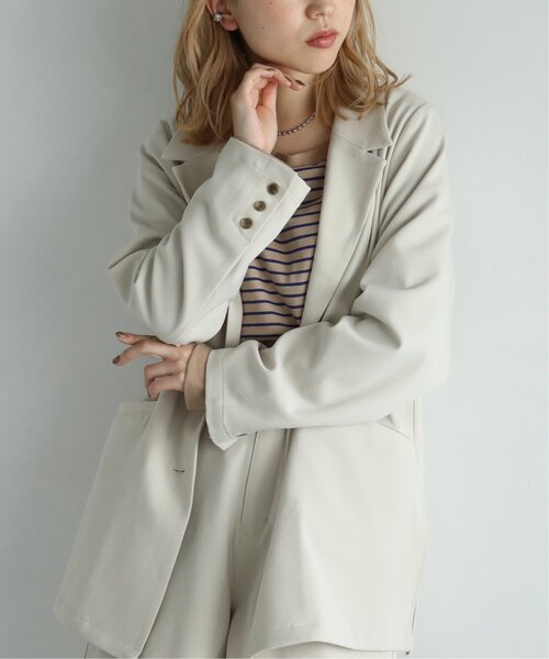 RAY CASSIN（レイカズン）の「TRチェックアソートシングルジャケット（テーラードジャケット・レディース・パープル/ライトカーキ/キナリ/ベージュ系・FREE）」の11枚目の写真