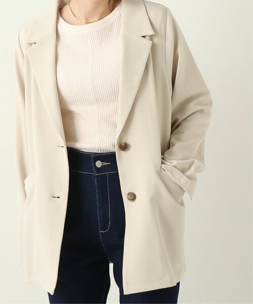 RAY CASSIN（レイカズン）の「TRチェックアソートシングルジャケット（テーラードジャケット・レディース・パープル/ライトカーキ/キナリ/ベージュ系・FREE）」の13枚目の写真