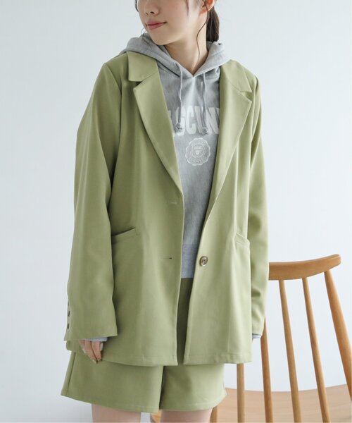 RAY CASSIN（レイカズン）の「TRチェックアソートシングルジャケット（テーラードジャケット・レディース・パープル/ライトカーキ/キナリ/ベージュ系・FREE）」の16枚目の写真