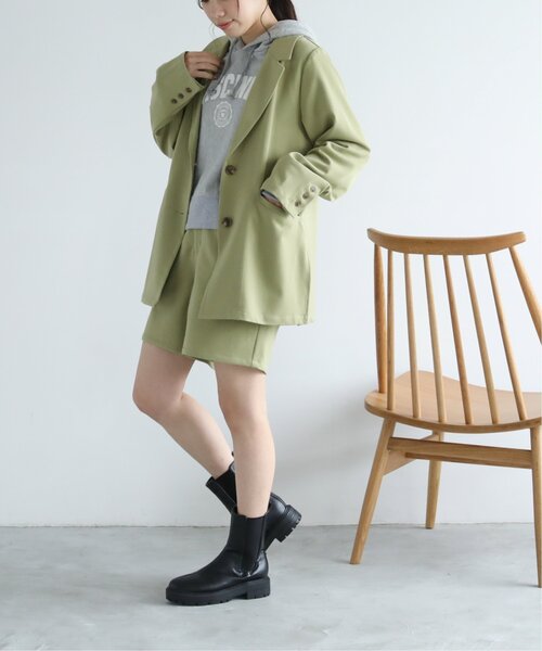 RAY CASSIN（レイカズン）の「TRチェックアソートシングルジャケット（テーラードジャケット・レディース・パープル/ライトカーキ/キナリ/ベージュ系・FREE）」の18枚目の写真