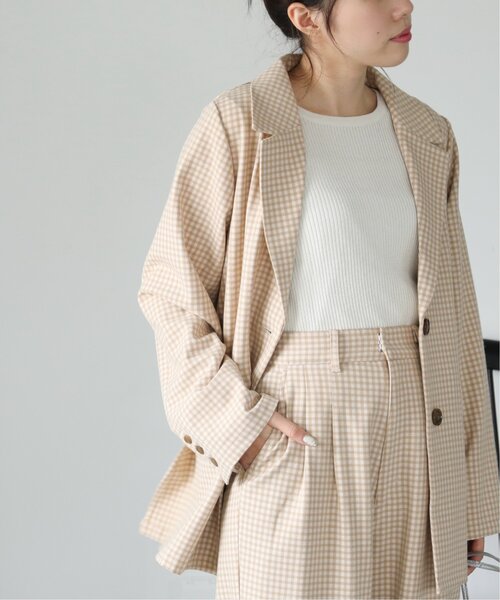 RAY CASSIN（レイカズン）の「TRチェックアソートシングルジャケット（テーラードジャケット・レディース・パープル/ライトカーキ/キナリ/ベージュ系・FREE）」の22枚目の写真