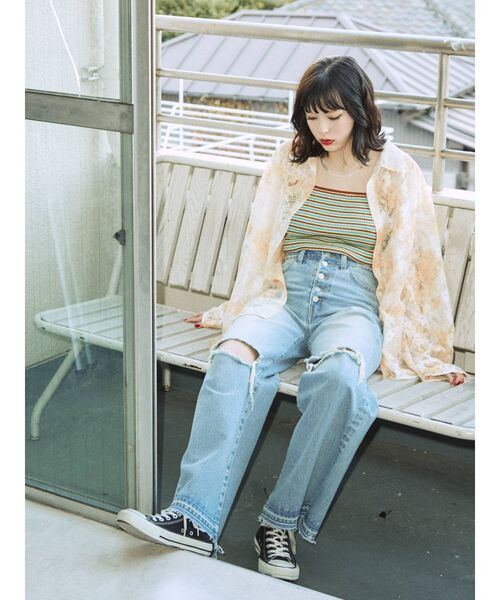 jouetie（ジュエティ）の「カラーレースシャツ（シャツ/ブラウス・レディース・ピンク/ブルー/アイボリー・MEDIUM）」の7枚目の写真