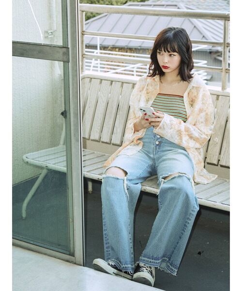 jouetie（ジュエティ）の「カラーレースシャツ（シャツ/ブラウス・レディース・ピンク/ブルー/アイボリー・MEDIUM）」の21枚目の写真