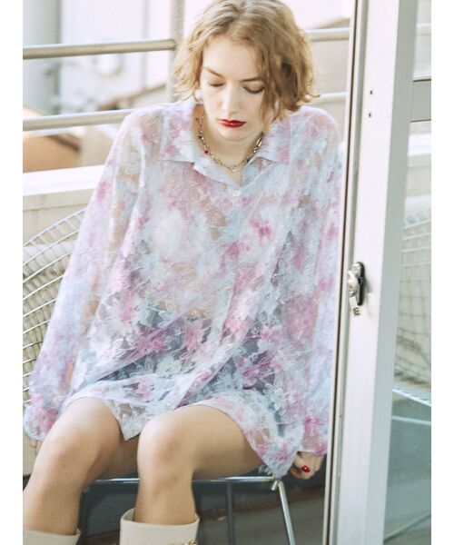 jouetie（ジュエティ）の「カラーレースシャツ（シャツ/ブラウス・レディース・ピンク/ブルー/アイボリー・MEDIUM）」の14枚目の写真