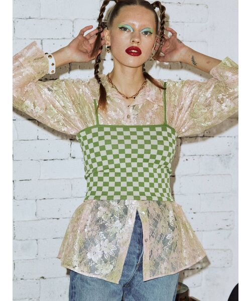 jouetie（ジュエティ）の「カラーレースシャツ（シャツ/ブラウス・レディース・ピンク/ブルー/アイボリー・MEDIUM）」の5枚目の写真