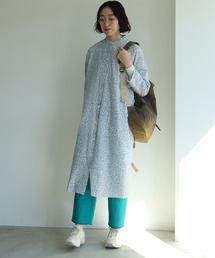 yuni | コットンキュプラ flower pr banded collarワンピース(シャツワンピース)