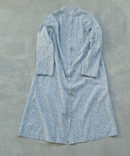 yuni（ユニ　）の「コットンキュプラ flower pr banded collarワンピース（シャツワンピース・レディース・サックスブルー/グレー・FREE）」の17枚目の写真