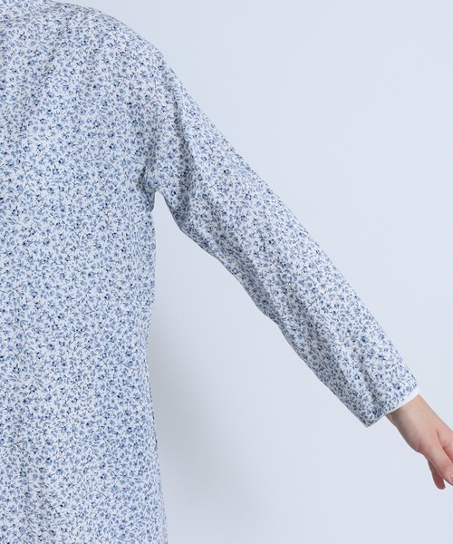 yuni（ユニ　）の「コットンキュプラ flower pr banded collarワンピース（シャツワンピース・レディース・サックスブルー/グレー・FREE）」の16枚目の写真