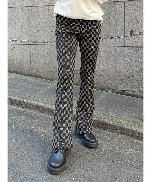 ENVYM（アンビー）の「ミニフレアチェックＰＴ（その他パンツ・レディース・ブラック/ベージュ・FREE）」の2枚目の写真