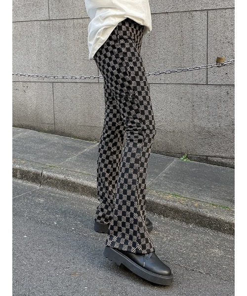 ENVYM（アンビー）の「ミニフレアチェックＰＴ（その他パンツ・レディース・ブラック/ベージュ・FREE）」の6枚目の写真