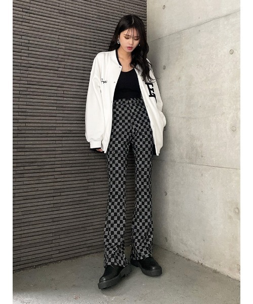 ENVYM（アンビー）の「ミニフレアチェックＰＴ（その他パンツ・レディース・ブラック/ベージュ・FREE）」の5枚目の写真