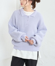 PUAL CE CIN | 【Du noir】ニットポロシャツ(ポロシャツ)
