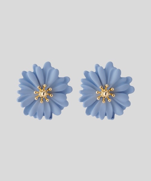 ANEMONE(アネモネ)の「マットカラーフラワーピアス(ピアス(両耳用)・レディース・ブラウン/ピンク/ホワイト/ブルー・FREE)」の5枚目の写真