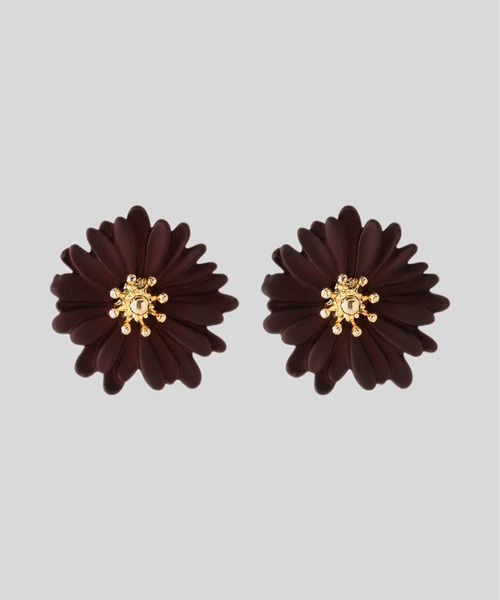 ANEMONE(アネモネ)の「マットカラーフラワーピアス(ピアス(両耳用)・レディース・ブラウン/ピンク/ホワイト/ブルー・FREE)」の6枚目の写真