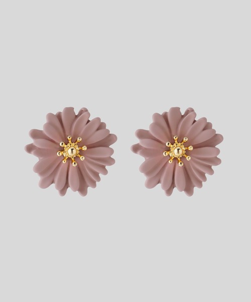 ANEMONE(アネモネ)の「マットカラーフラワーピアス(ピアス(両耳用)・レディース・ブラウン/ピンク/ホワイト/ブルー・FREE)」の7枚目の写真