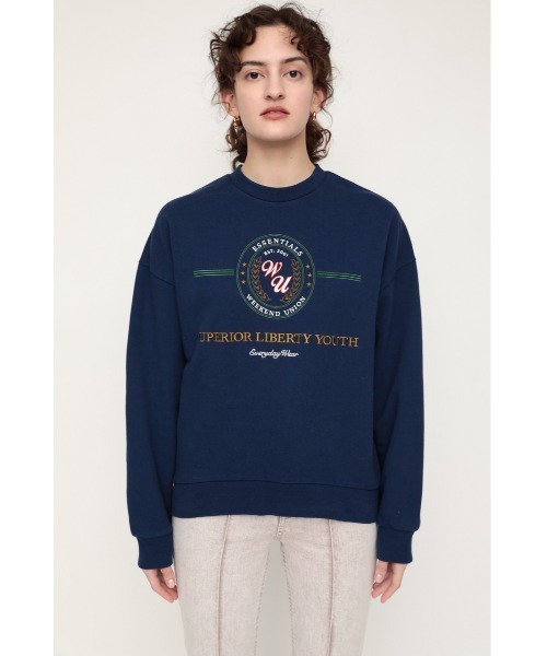 SLY（スライ）の「EMBLEM KZ SWEATSHIRTS/エンブレムスウェット（スウェット・レディース・杢グレー/ネイビー・FREE）」の13枚目の写真