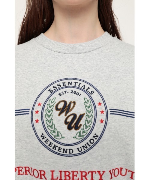 SLY（スライ）の「EMBLEM KZ SWEATSHIRTS/エンブレムスウェット（スウェット・レディース・杢グレー/ネイビー・FREE）」の8枚目の写真