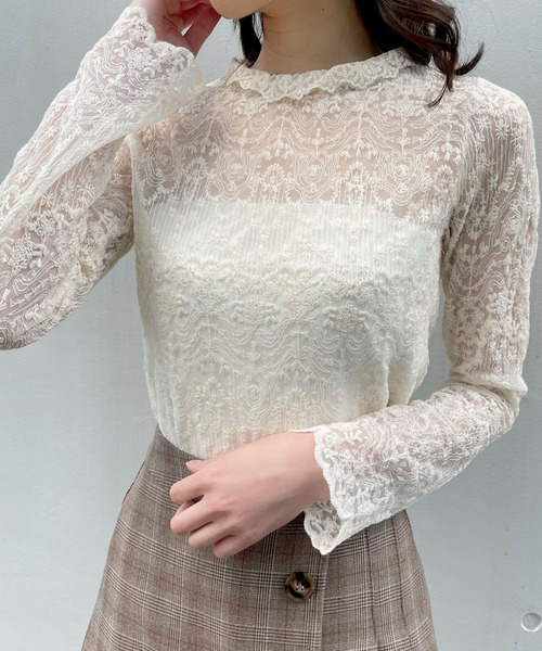 titty＆Co. PETIT（ティティアンドコープティ）の「【titty&Co.PETIT】レースインナートップス（シャツ/ブラウス・レディース・ホワイト・FREE）」の2枚目の写真