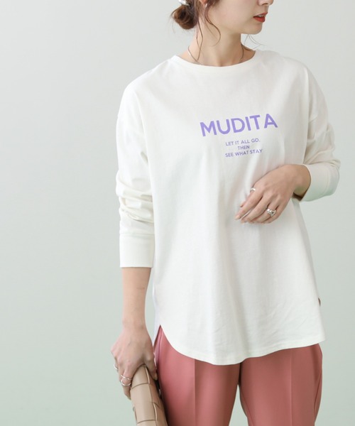 frames RAY CASSIN（フレームスレイカズン）の「WEB限定 カラーロゴプリントロンT（Tシャツ/カットソー・レディース・オレンジ/ピンク/パープル/グリーン・FREE）」の11枚目の写真