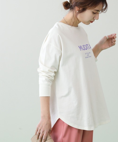 frames RAY CASSIN（フレームスレイカズン）の「WEB限定 カラーロゴプリントロンT（Tシャツ/カットソー・レディース・オレンジ/ピンク/パープル/グリーン・FREE）」の12枚目の写真