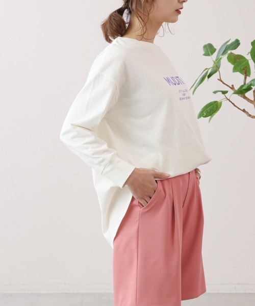 frames RAY CASSIN（フレームスレイカズン）の「WEB限定 カラーロゴプリントロンT（Tシャツ/カットソー・レディース・オレンジ/ピンク/パープル/グリーン・FREE）」の9枚目の写真