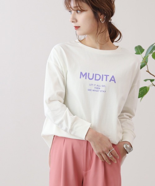 frames RAY CASSIN（フレームスレイカズン）の「WEB限定 カラーロゴプリントロンT（Tシャツ/カットソー・レディース・オレンジ/ピンク/パープル/グリーン・FREE）」の8枚目の写真