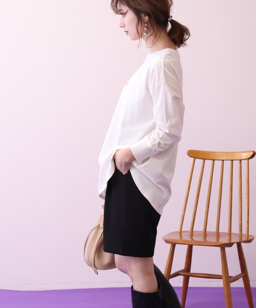 frames RAY CASSIN（フレームスレイカズン）の「WEB限定 カラーロゴプリントロンT（Tシャツ/カットソー・レディース・オレンジ/ピンク/パープル/グリーン・FREE）」の16枚目の写真