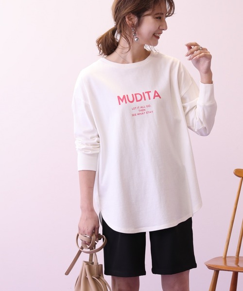 frames RAY CASSIN（フレームスレイカズン）の「WEB限定 カラーロゴプリントロンT（Tシャツ/カットソー・レディース・オレンジ/ピンク/パープル/グリーン・FREE）」の15枚目の写真