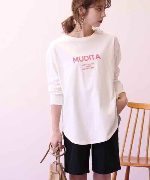 frames RAY CASSIN（フレームスレイカズン）の「WEB限定 カラーロゴプリントロンT（Tシャツ/カットソー・レディース・オレンジ/ピンク/パープル/グリーン・FREE）」の14枚目の写真