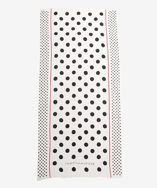 TOMMY HILFIGER（トミーヒルフィガー）の「ドットプリントロングスカーフ（ストール/ショール・レディース・ホワイト/ネイビー・FREE）」の7枚目の写真