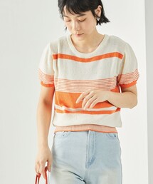 FREAK'S STORE | レトロボーダーリネンショートスリーブプルオーバー(ニット/セーター)