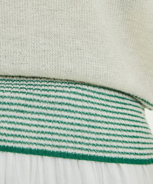 FREAK'S STORE（フリークスストア）の「レトロボーダーリネンショートスリーブプルオーバー（ニット/セーター・レディース・ブラック/レッド/オレンジ/グリーン・ﾌﾘ-）」の20枚目の写真