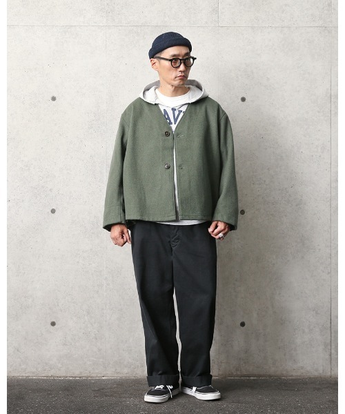 MILITARY（ミリタリー）の「実物 新品 デッドストック フランス軍 ウール ライナージャケット（ミリタリージャケット・メンズ・オリーブ・XL）」の5枚目の写真