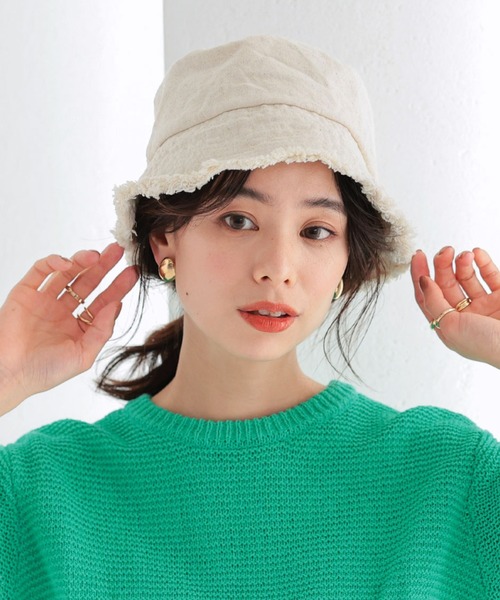 KOBE LETTUCE（コウベレタス）の「キャンバスフリンジバケットハット（ハット・レディース・グリーン系/ブラック/ベージュ系・FREE）」の3枚目の写真