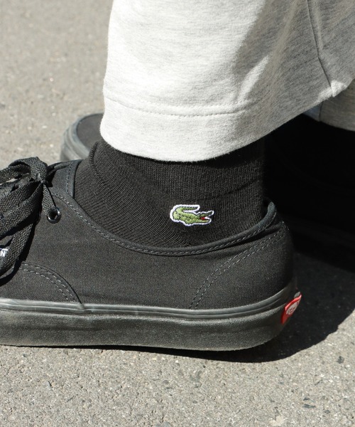LACOSTE（ラコステ）の「LACOSTE/ラコステ ワンポイントロゴ 靴下 3足組 くるぶし丈（ソックス/靴下・メンズ・ホワイト/ブラック・ONE SIZE）」の3枚目の写真